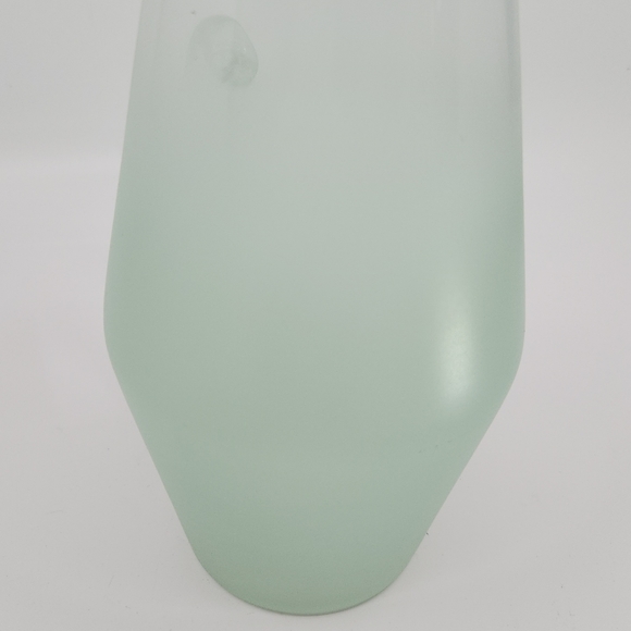 Vtg MCM West Virginia Blendo Glass Ice Lip Pitcher Frosted Green Gold Trim 9.5" - Picture 7 of 13